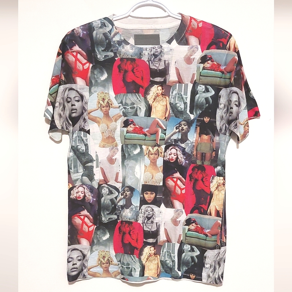 Beyoncé Women's Colorful Collage Print Short Sleeved Graphic T-shirt EUC Size M - Picture 3 of 10
